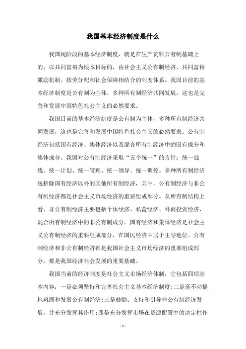 我国基本经济制度是什么