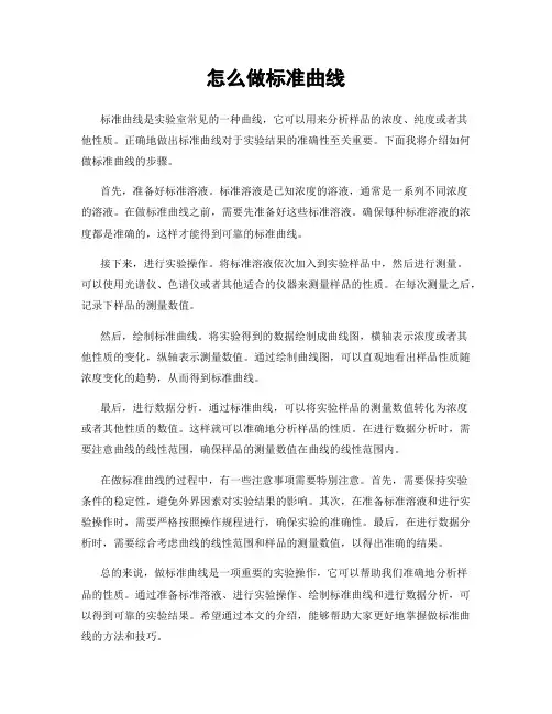 怎么做标准曲线