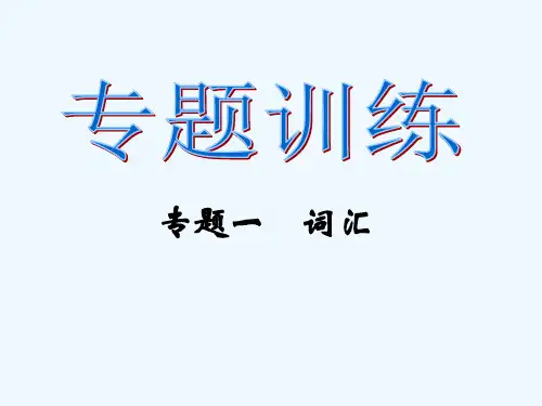 九年级英语专题复习(1)词汇ppt课件