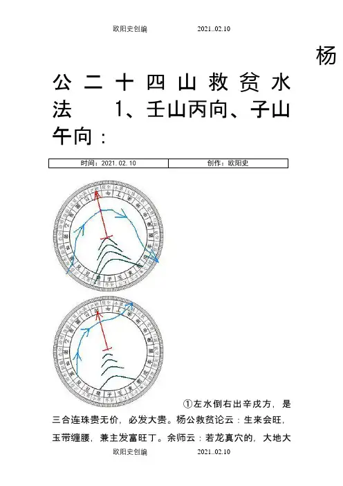 杨公二十四山救贫水法之欧阳史创编