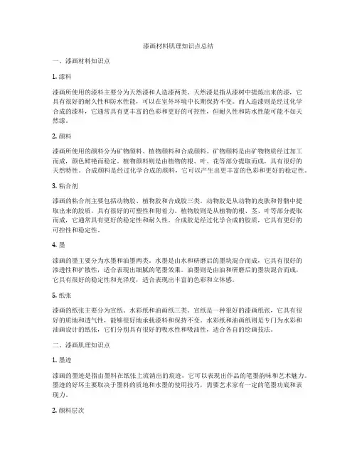 漆画材料肌理知识点总结