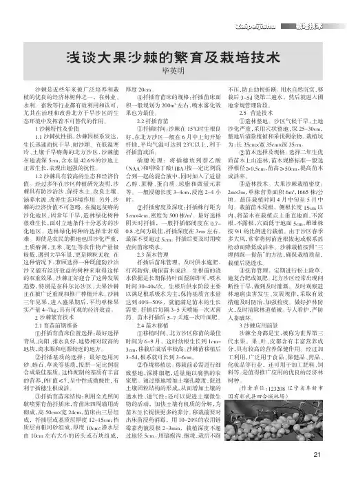 浅谈大果沙棘的繁育及栽培技术