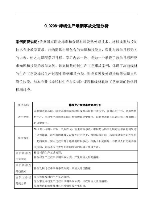 棒线生产堆钢事故处理分析.doc