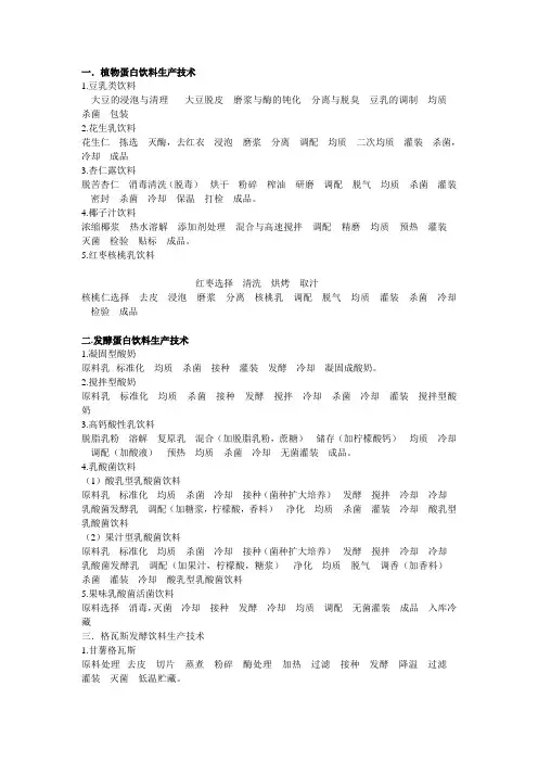植物蛋白饮料生产技术