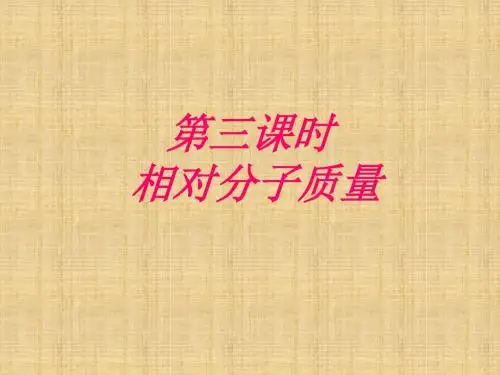 相对分子质量PPT