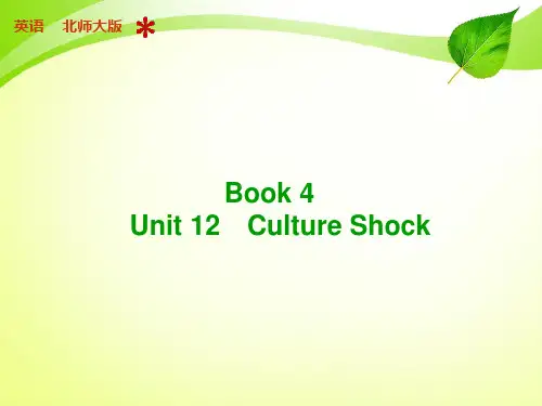 【步步高】2015届高三英语(北师大版·通用)总复习【配套课件】：book 4 Unit 12 Culture Shock