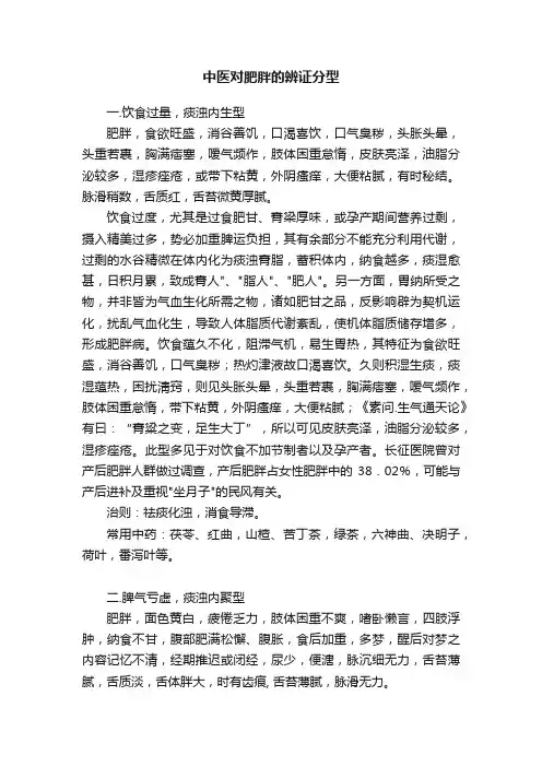 中医对肥胖的辨证分型