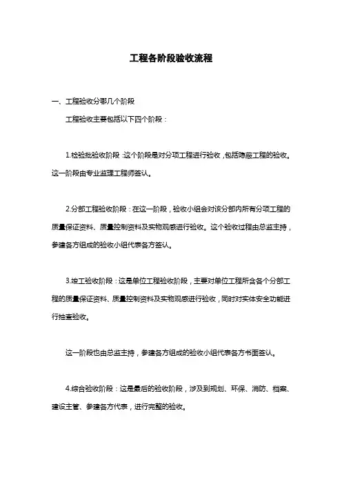 工程各阶段验收流程