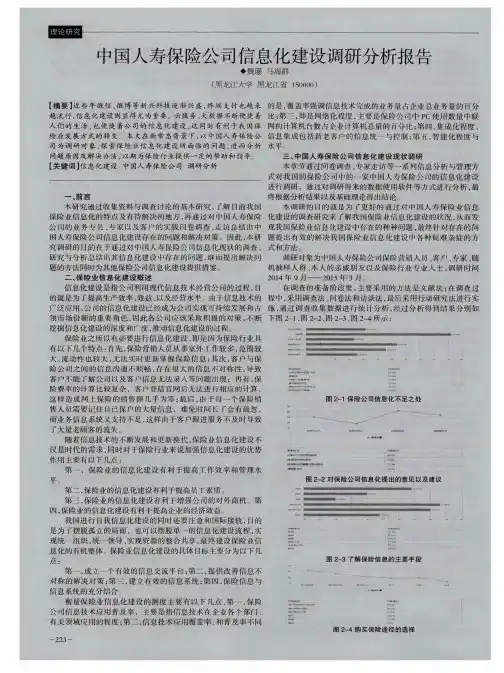 中国人寿保险公司信息化建设调研分析报告