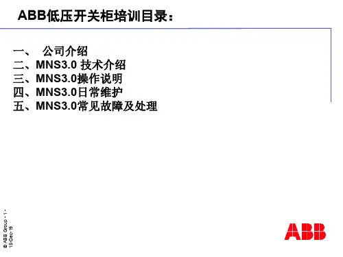 ABBMNS30开关柜 现场培训资料