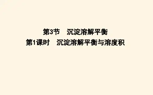 鲁科版高中化学选择性必修1第3章第3节第1课时沉淀溶解平衡与溶度积课件