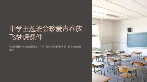 中学主题班会珍爱青春放飞梦想课件