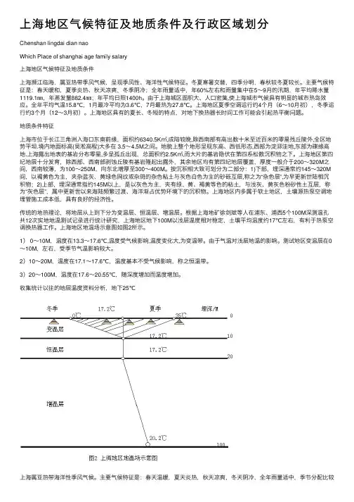 上海地区气候特征及地质条件及行政区域划分