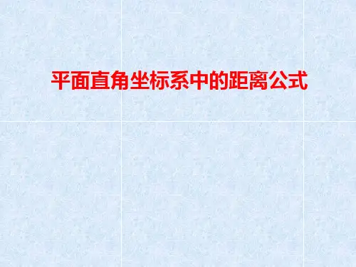 平面直角坐标系中的距离公式