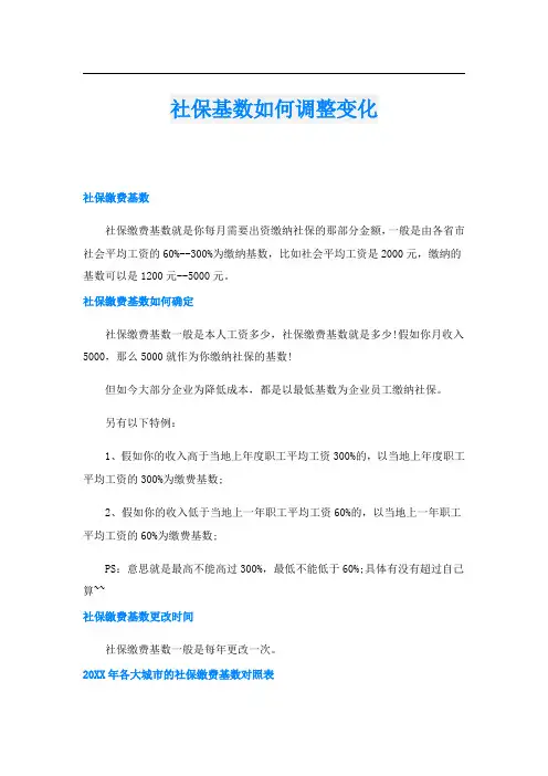 社保基数如何调整变化