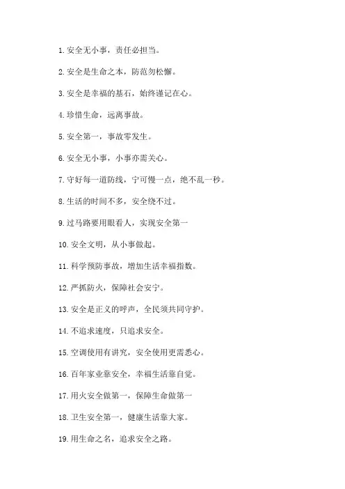 2024年安全宣传标语