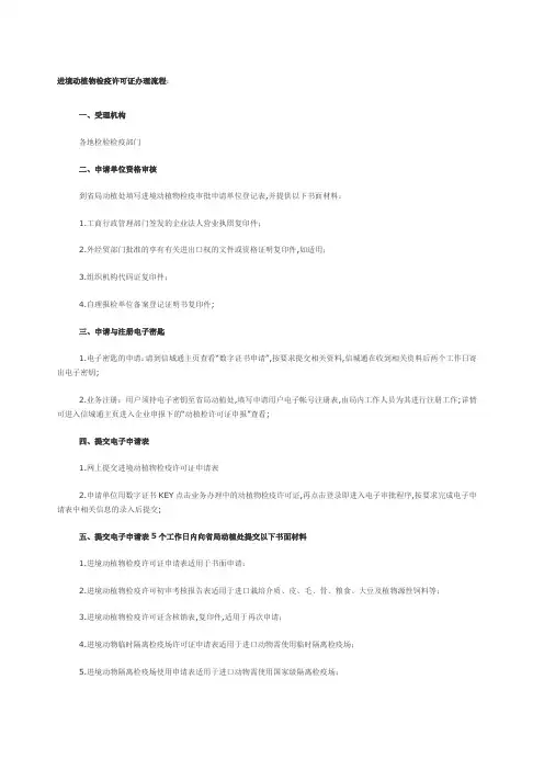进境动植物检疫许可证办理流程