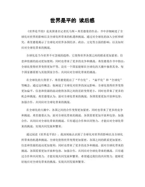 世界是平的 读后感
