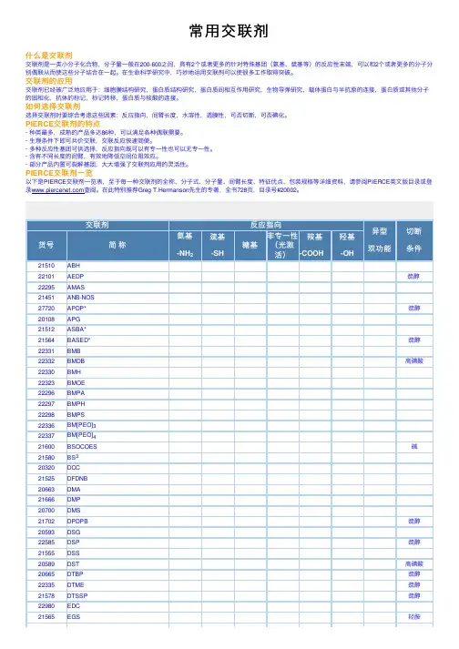 常用交联剂——精选推荐
