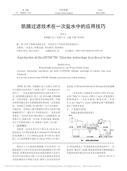 凯膜过滤技术在一次盐水中的应用技巧_章四七