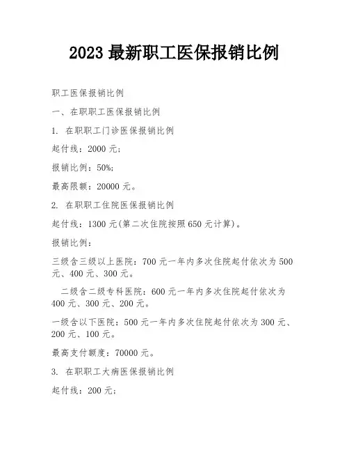 2023最新职工医保报销比例