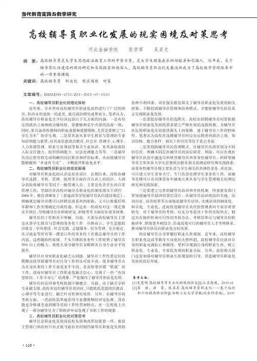 高校辅导员职业化发展的现实困境及对策思考