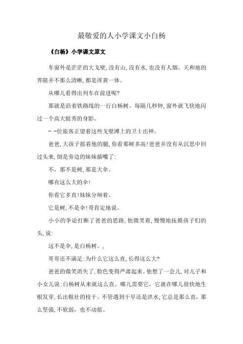 最敬爱的人小学课文小白杨