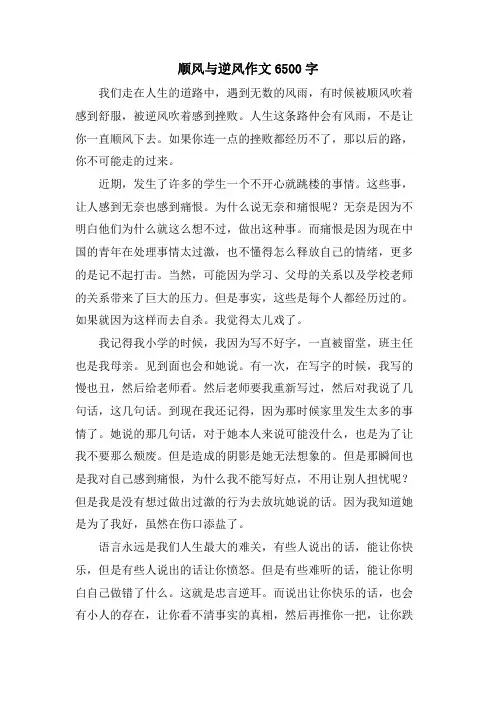 顺风与逆风作文6500字