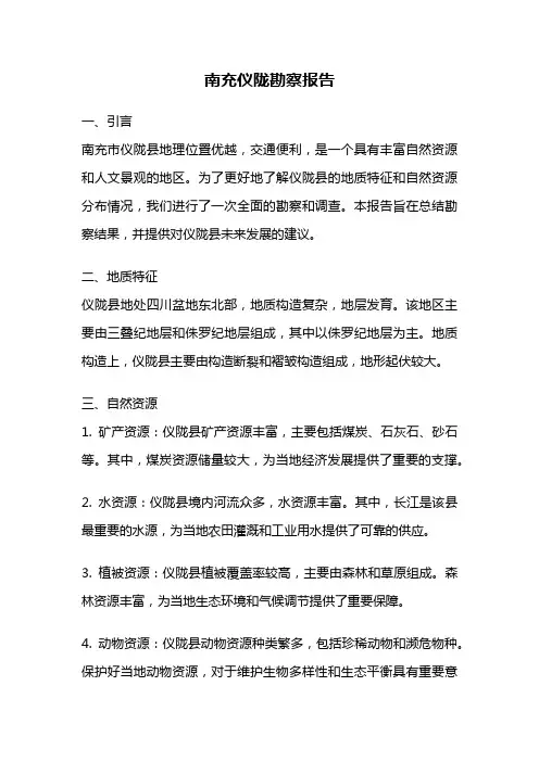 南充仪陇勘察报告