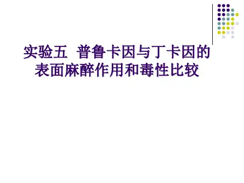 《兽医药理学综合实验》教学课件：实验5 普鲁卡因与丁卡因的表面麻醉作用和毒性比较