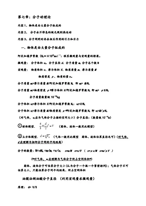3-3热学知识点总结归纳