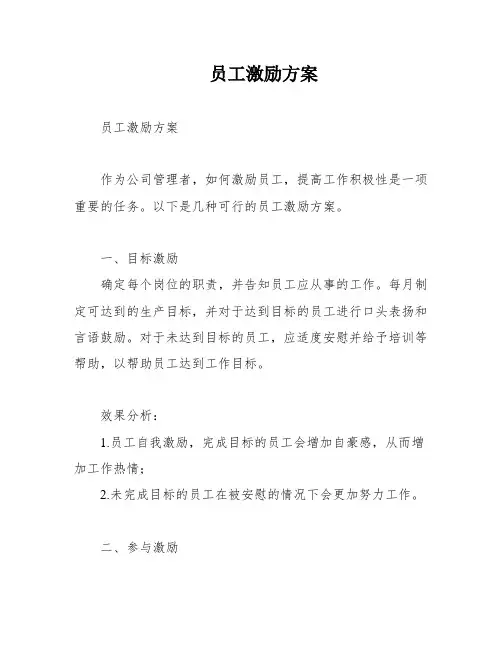 员工激励方案