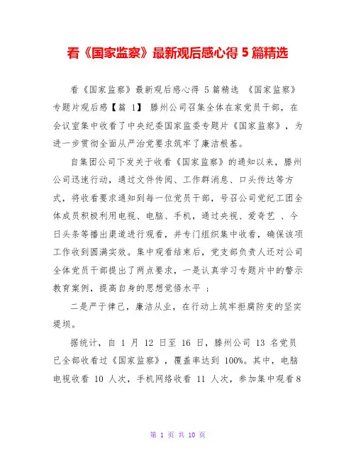 看《国家监察》最新观后感心得5篇精选