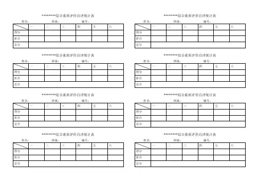 学生综合素质评价表格