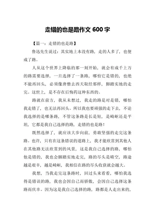 走错的也是路作文600字