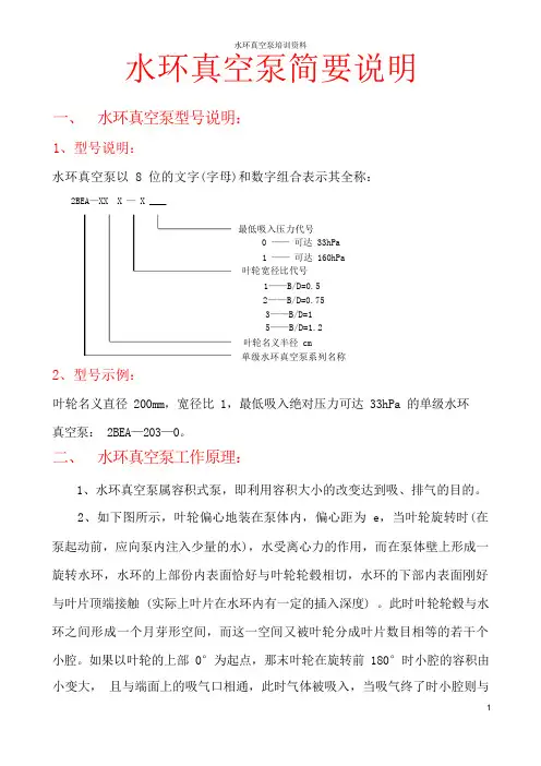 水环真空泵培训资料