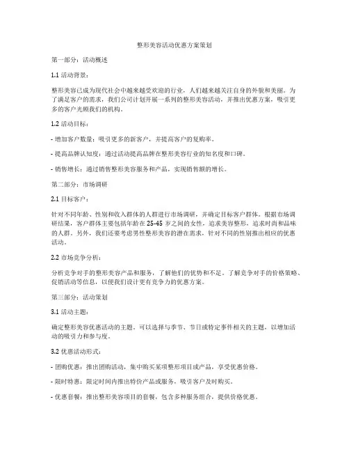 整形美容活动优惠方案策划