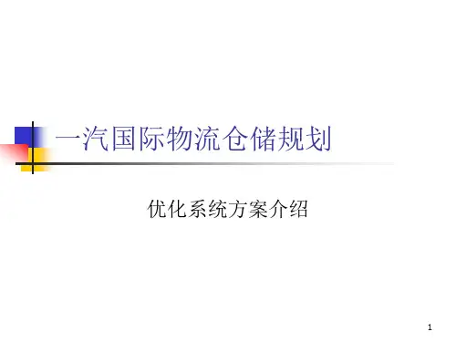 一汽国际物流仓储规划模型与算法PPT课件