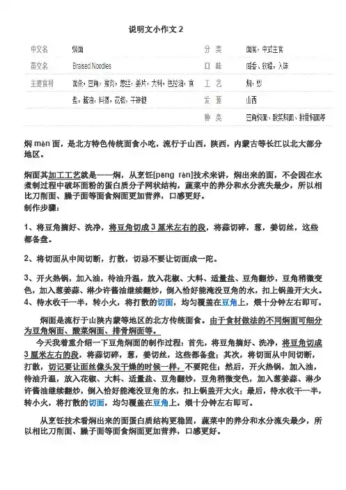 说明文小写作焖面2
