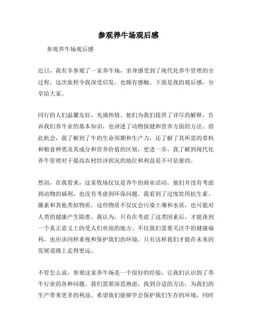 参观养牛场观后感