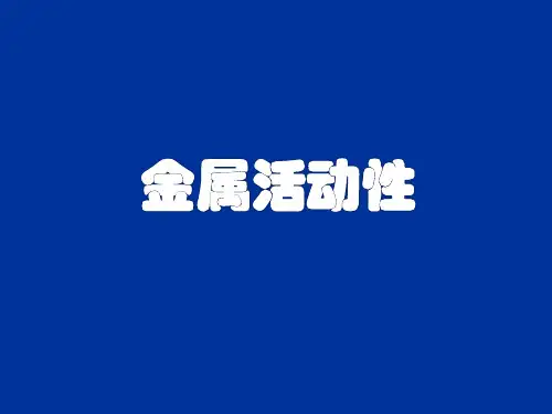 专题复习 金属活动性