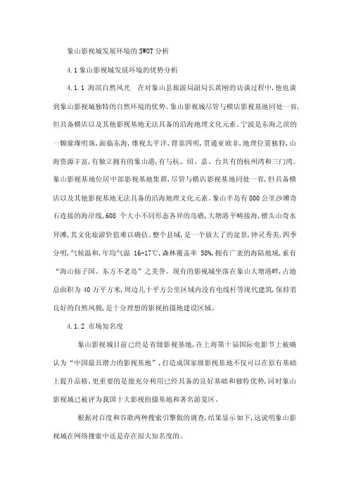 象山影视城发展环境的SWOT分析