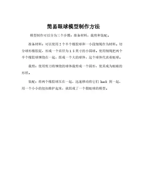 简易眼球模型制作方法