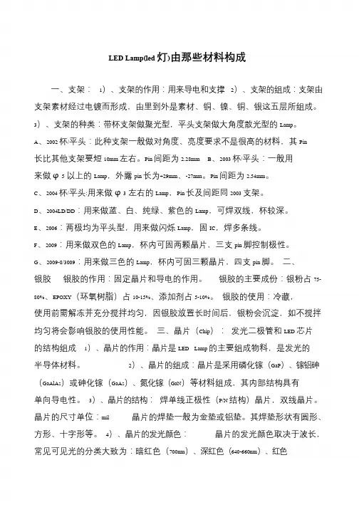 LED Lamp(led灯)由那些材料构成