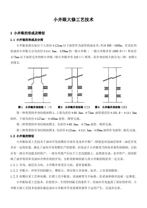 石油工程技术   井下作业   小井眼大修工艺技术