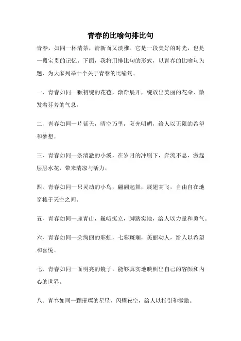 青春的比喻句排比句