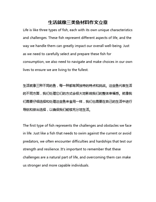 生活就像三类鱼材料作文立意