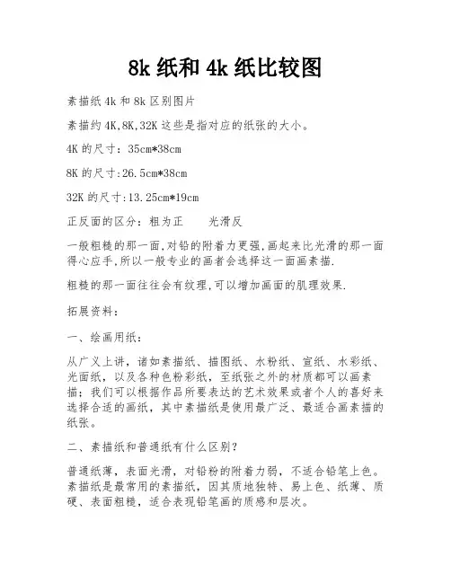 8k纸和4k纸比较图