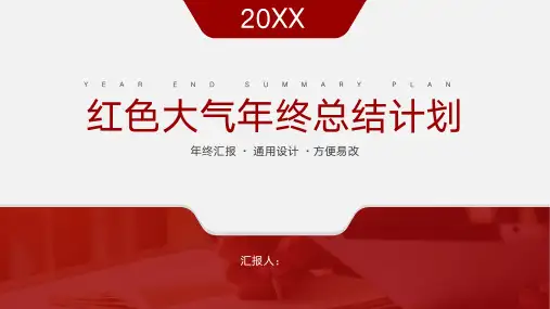 红色简约年终总结计划PPT模板