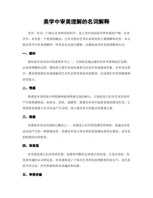 美学中审美理解的名词解释
